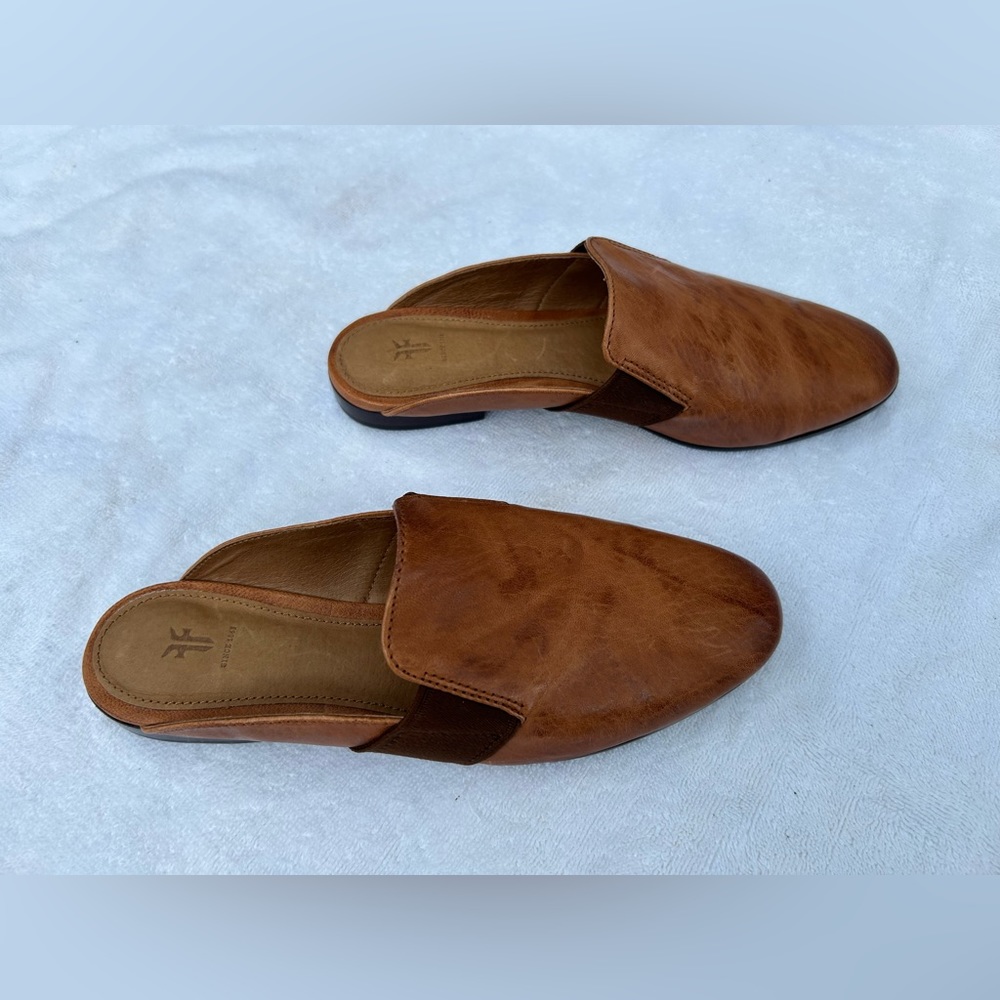 FRYE Brown Slide Mules